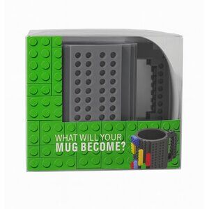 Cribl LEGO Compatible Novelty Coffee Cup Grey Build-On Brick Mug 12oz